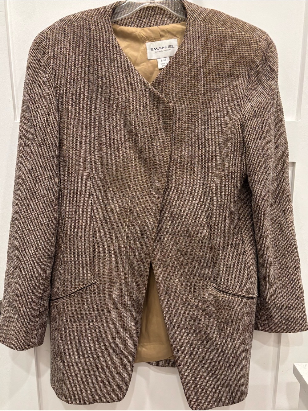 Emanuel Ungaro Brown Tweed Blazer & Skirt Suit